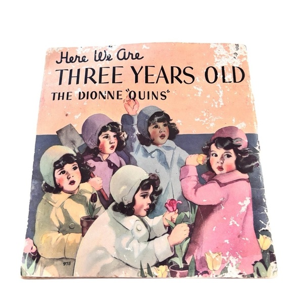 VTG 1937 Here We Are Three Years Old The Dionne Quins Illustrate Paperback Book - Picture 2 of 6